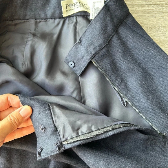 Vintage Ports International Pure Wool High Waist Midi Skirt - Picture 10 of 13